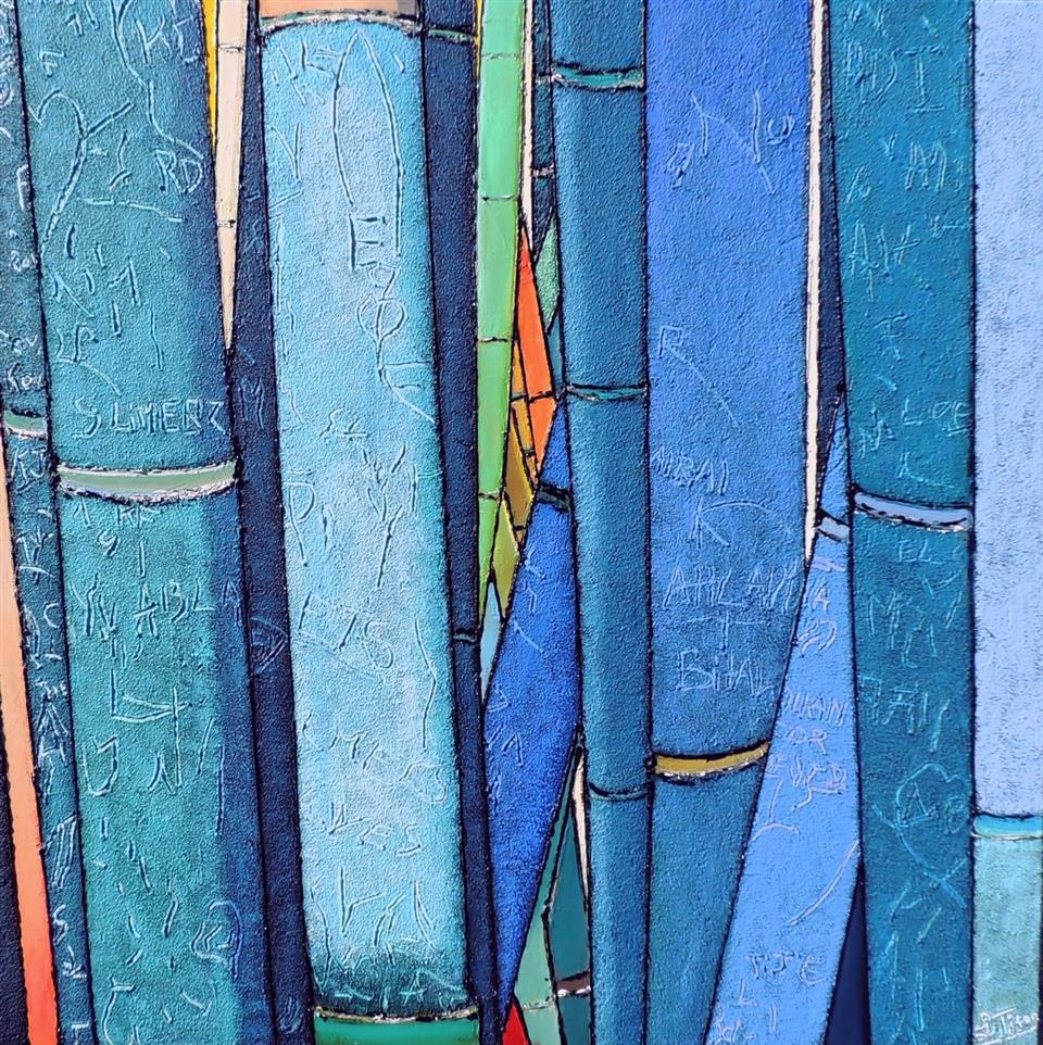 Bambous dans le jardin Majorelle - Acrylique 80 X 80 - Février 2019