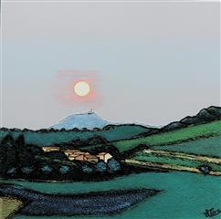 Coucher de lune froide - Acrylique 70 X 70 - Février 2017