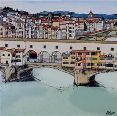 Florence - Ponte Vecchio - Acrylique 90 X 90 - Avril 2015