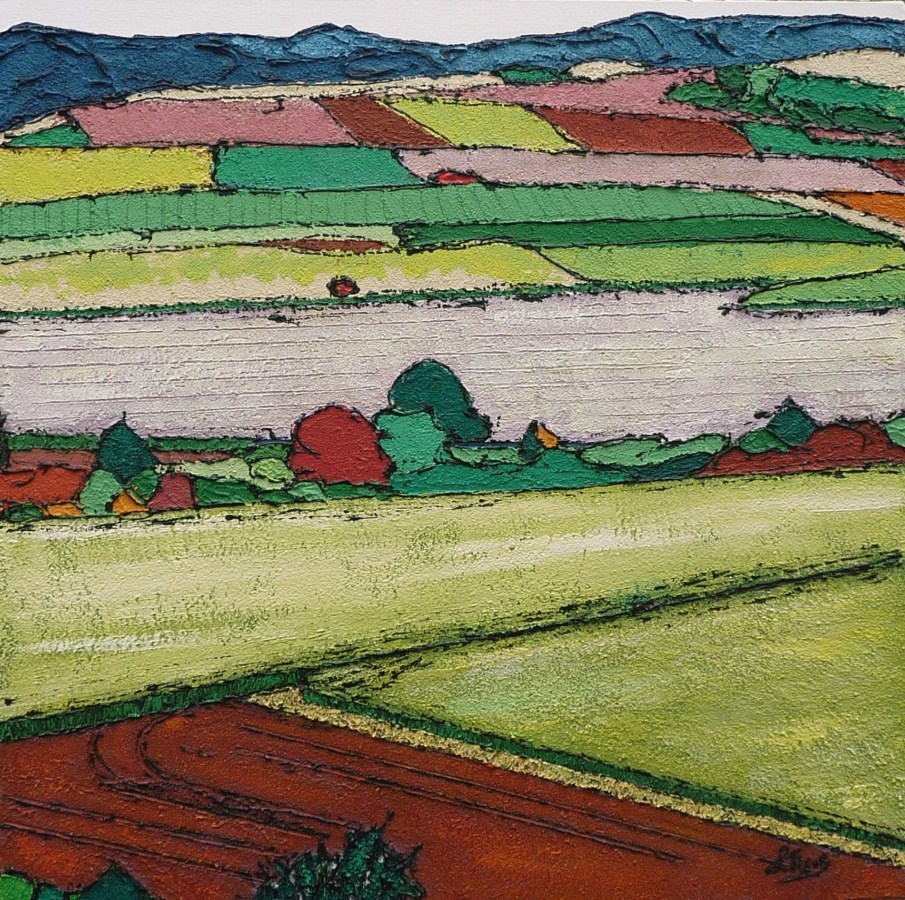 Limagne en été - Acrylique 70 X 70 - Août 2011