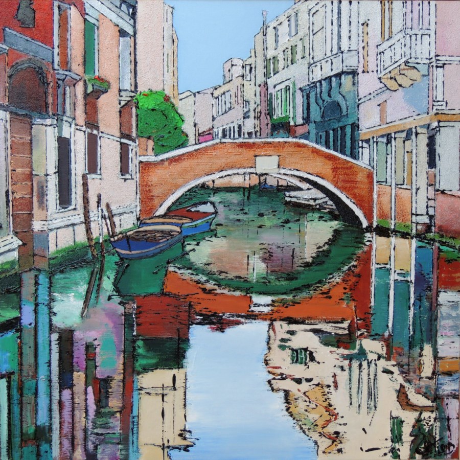 Pont Vénitien - Acrylique 70 X 70 - Octobre 2013