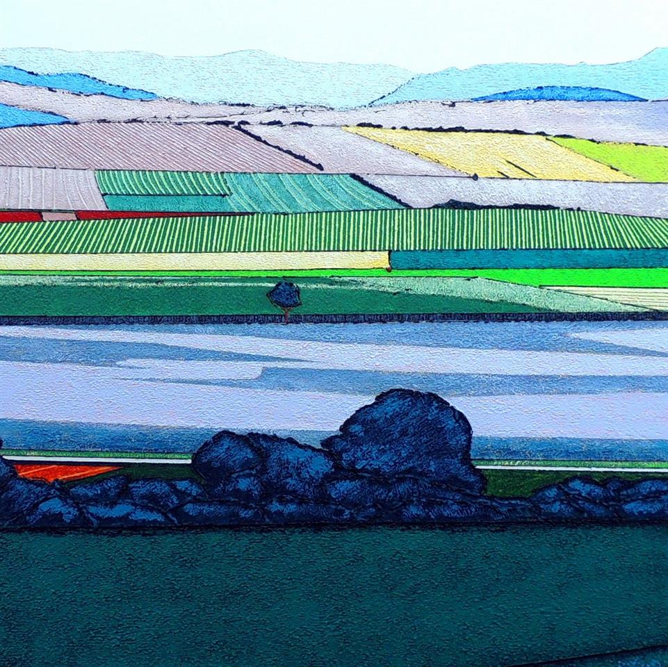 Vue de Nonette 3 - Acrylique 100 X 100 - Mars 2019